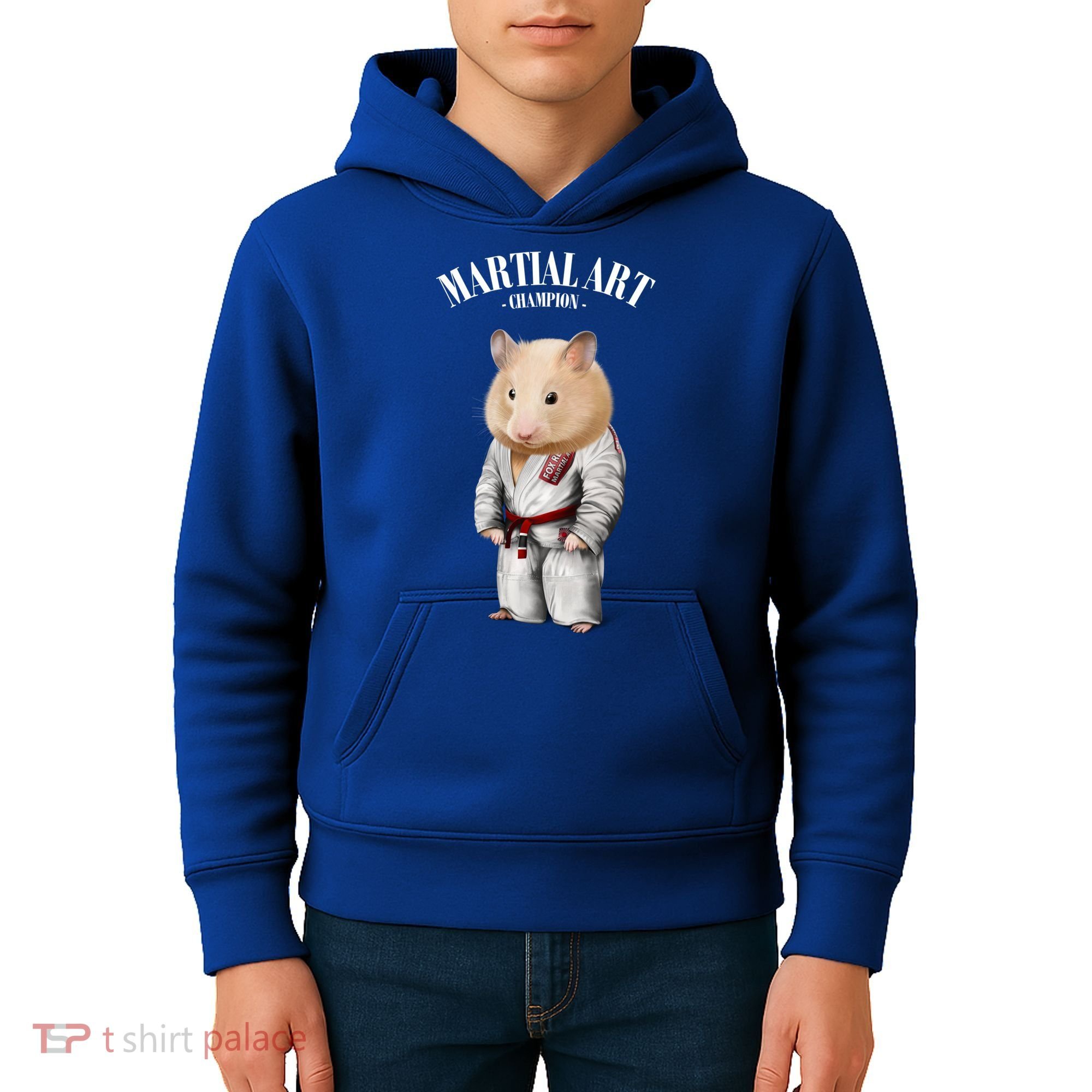 Hamster Judo Karate Master In White Judogi Gift Kids Hoodie