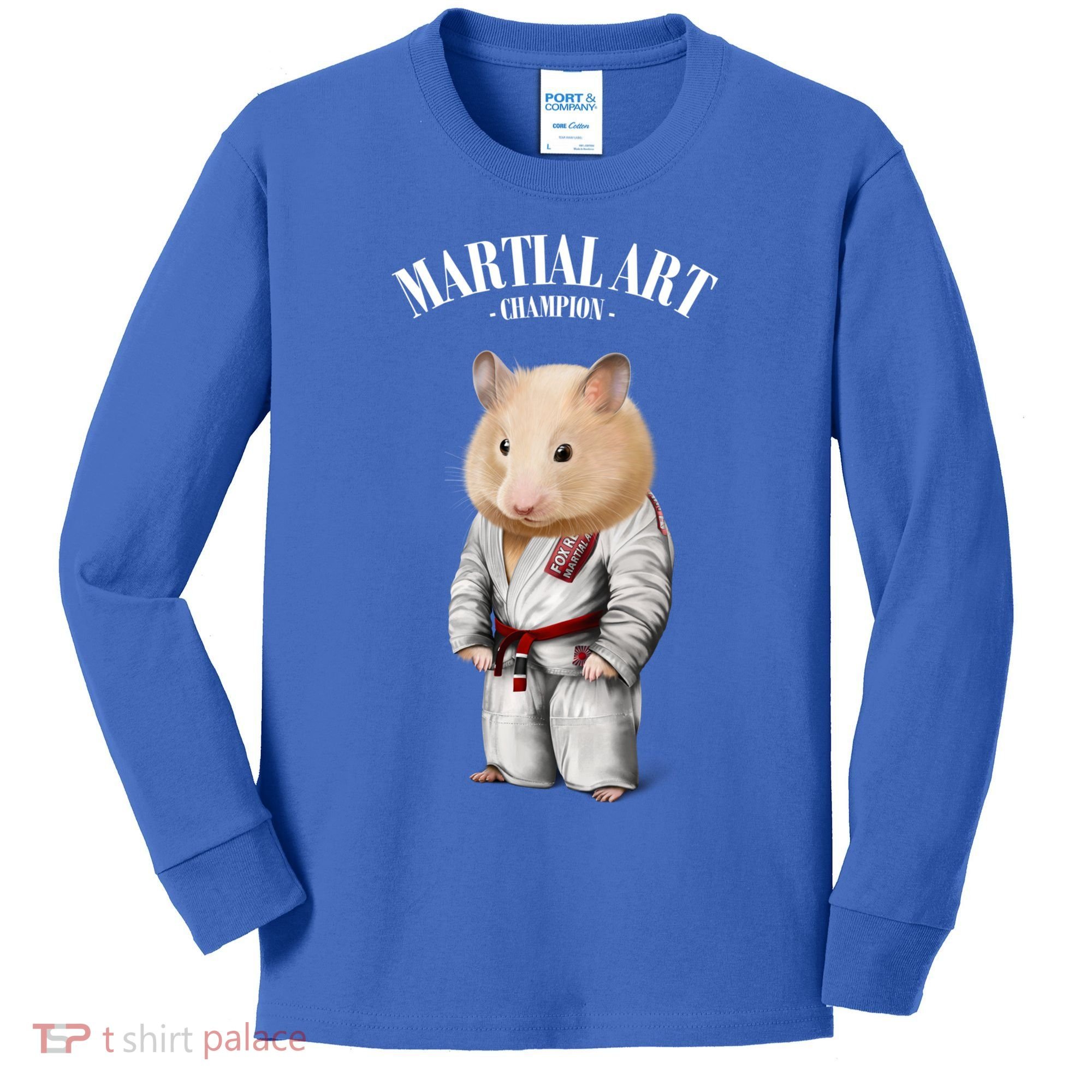 Hamster Judo Karate Master In White Judogi Gift Kids Long Sleeve Shirt