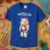 Hamster Judo Karate Master In White Judogi Gift Kids T-Shirt thumb 3