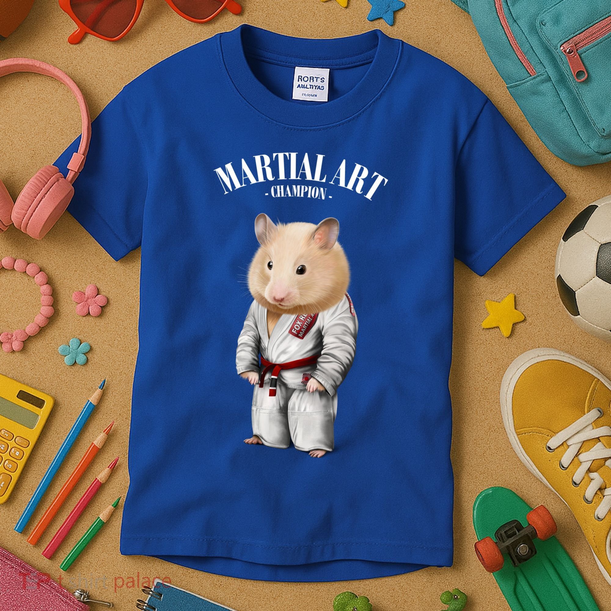 Hamster Judo Karate Master In White Judogi Gift Kids T-Shirt