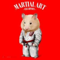Hamster Judo Karate Master In White Judogi Gift Santa Hat thumb 1