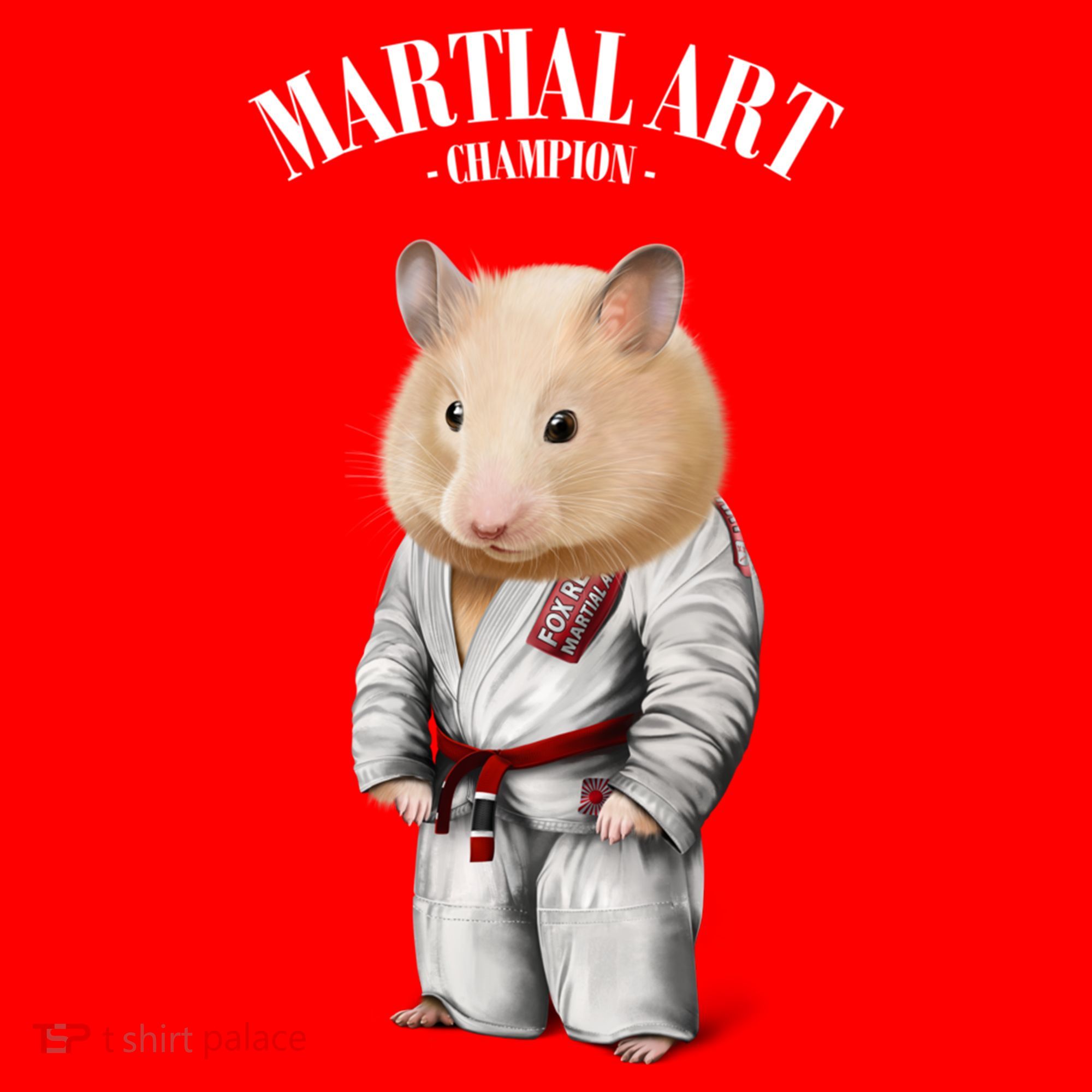 Hamster Judo Karate Master In White Judogi Gift Santa Hat
