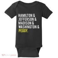 Hamilton Jefferson Madison Washington And Peggy Baby Bodysuit thumb 0