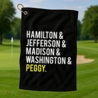 Hamilton Jefferson Madison Washington And Peggy Golf Towel thumb 1