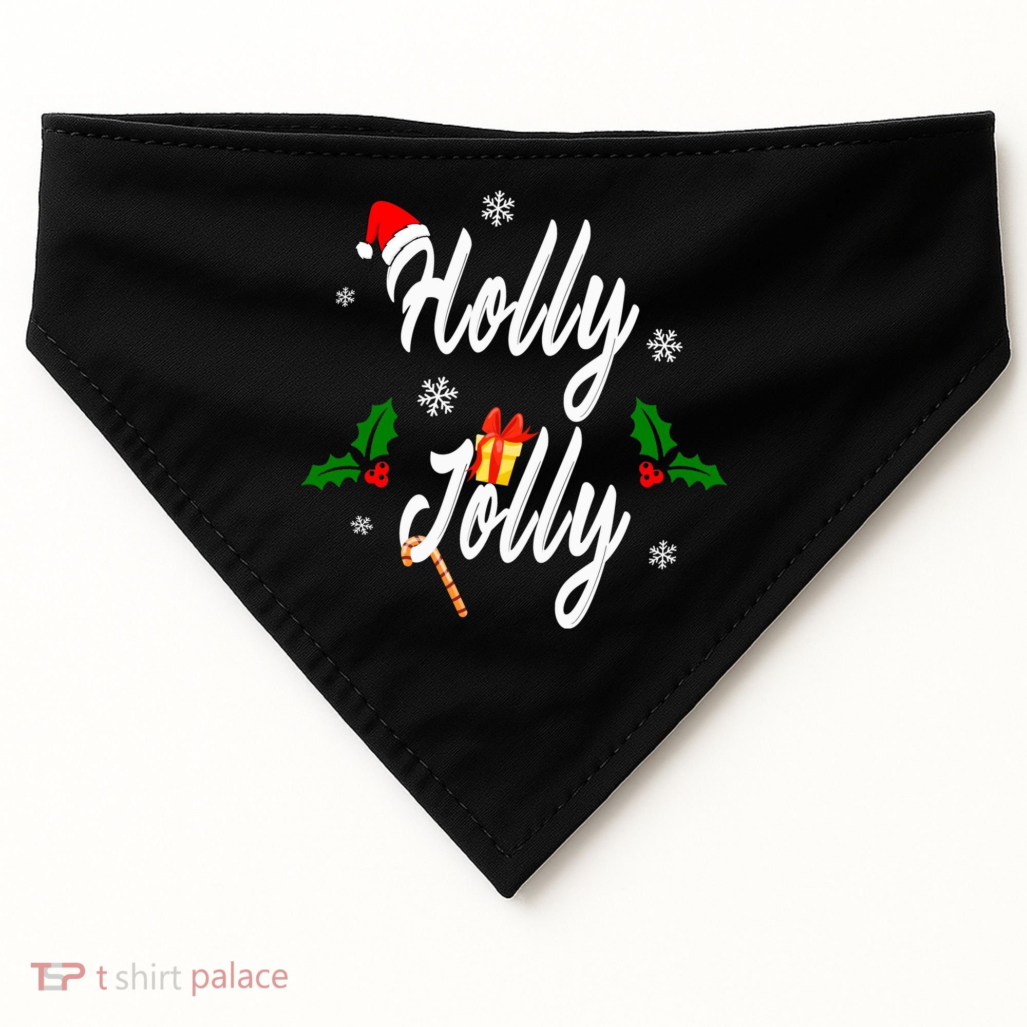 Holly Jolly | Merry Christmas USA-Made Doggie Bandana