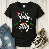 Holly Jolly | Merry Christmas Women's T-Shirt thumb 3