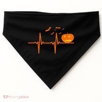 Halloween Jack O Lantern Pulse Heart Beat USA-Made Doggie Bandana thumb 0