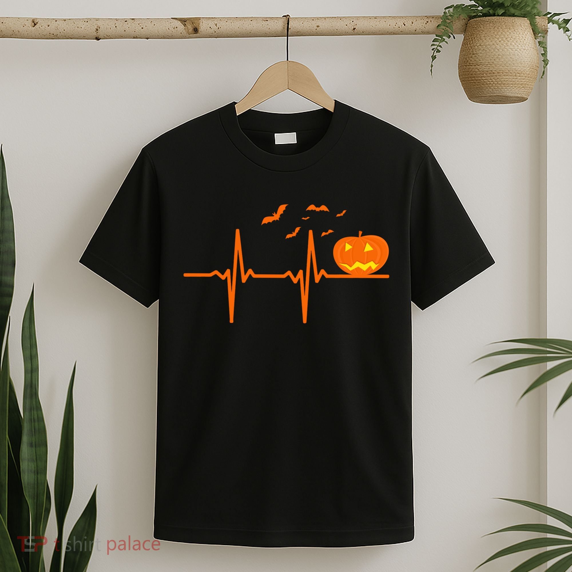 Halloween Jack O Lantern Pulse Heart Beat T-Shirt