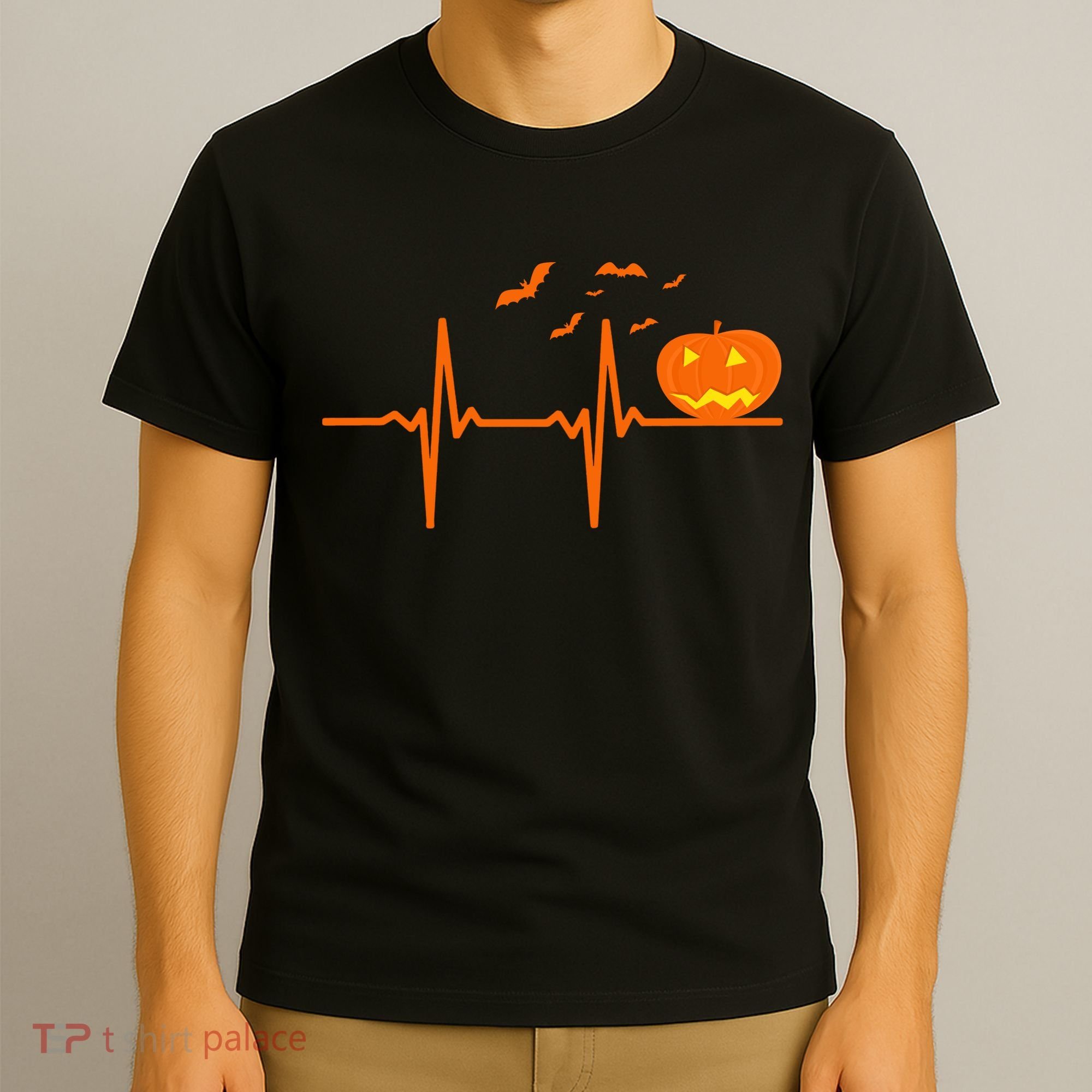 Halloween Jack O Lantern Pulse Heart Beat T-Shirt