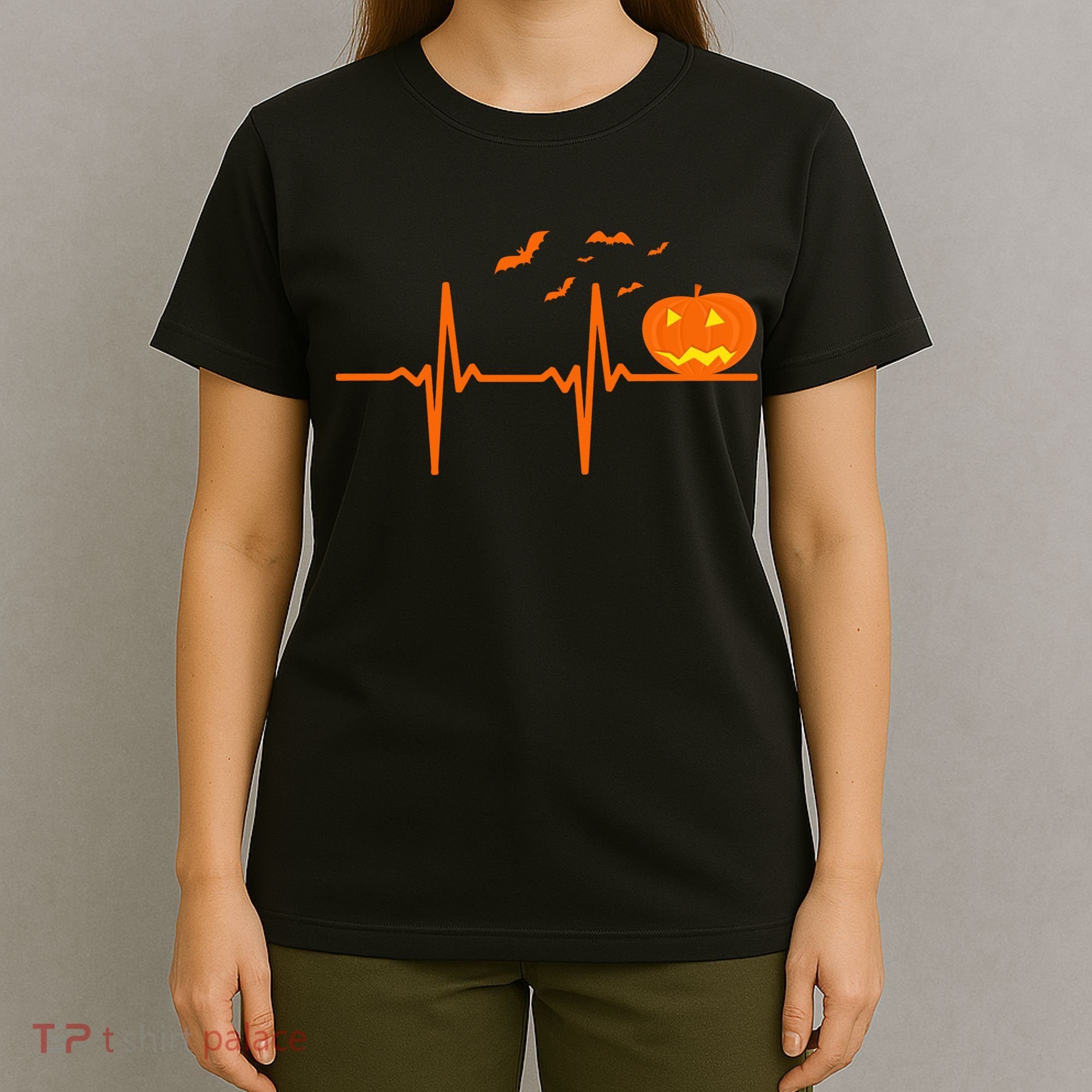 Halloween Jack O Lantern Pulse Heart Beat T-Shirt