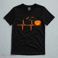 Halloween Jack O Lantern Pulse Heart Beat T-Shirt thumb 5