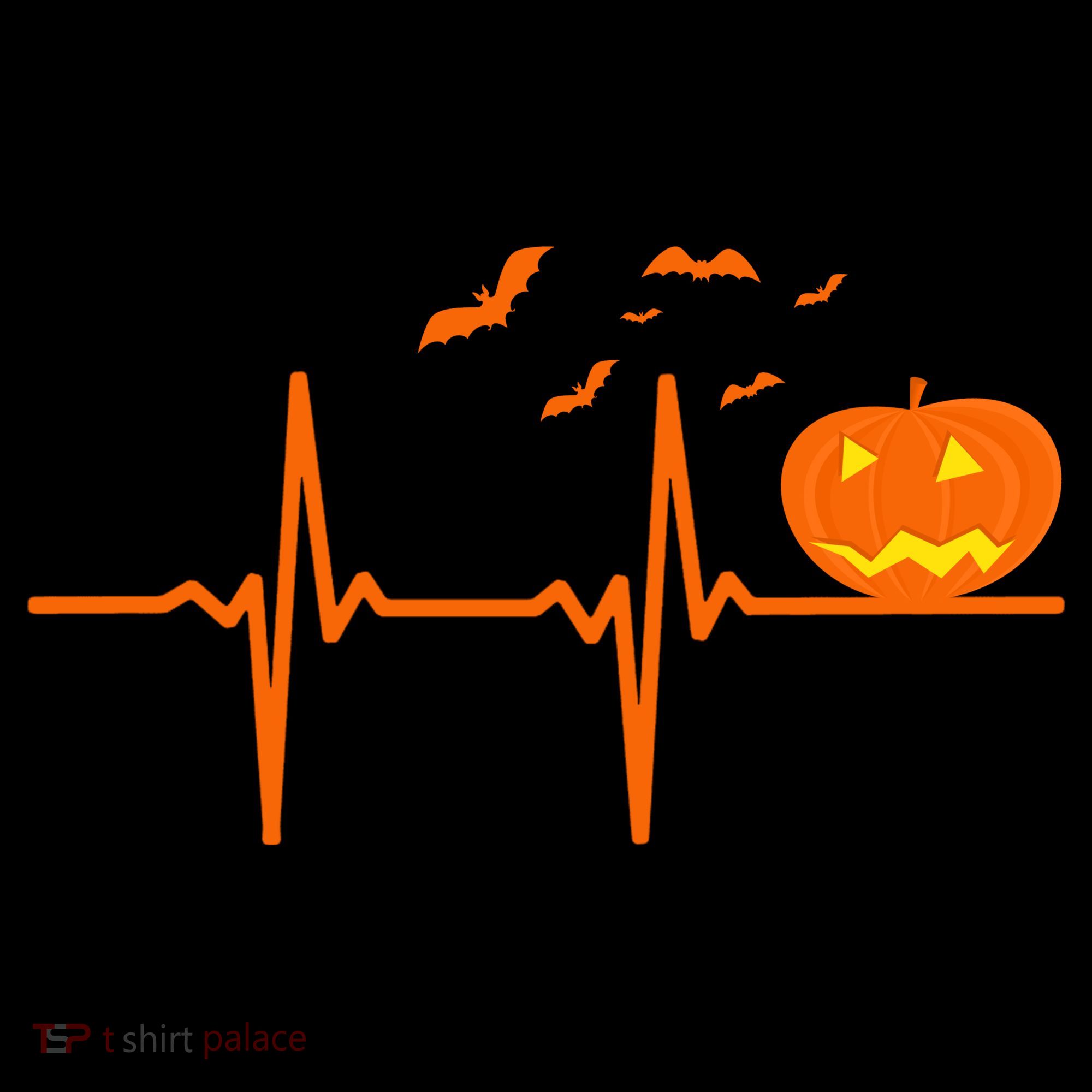 Halloween Jack O Lantern Pulse Heart Beat T-Shirt