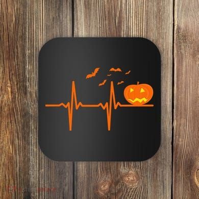 Halloween Jack O Lantern Pulse Heart Beat Coaster