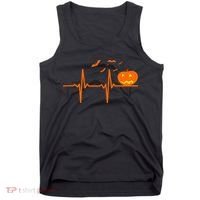 Halloween Jack O Lantern Pulse Heart Beat Tank Top thumb 0