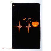 Halloween Jack O Lantern Pulse Heart Beat Golf Towel thumb 0
