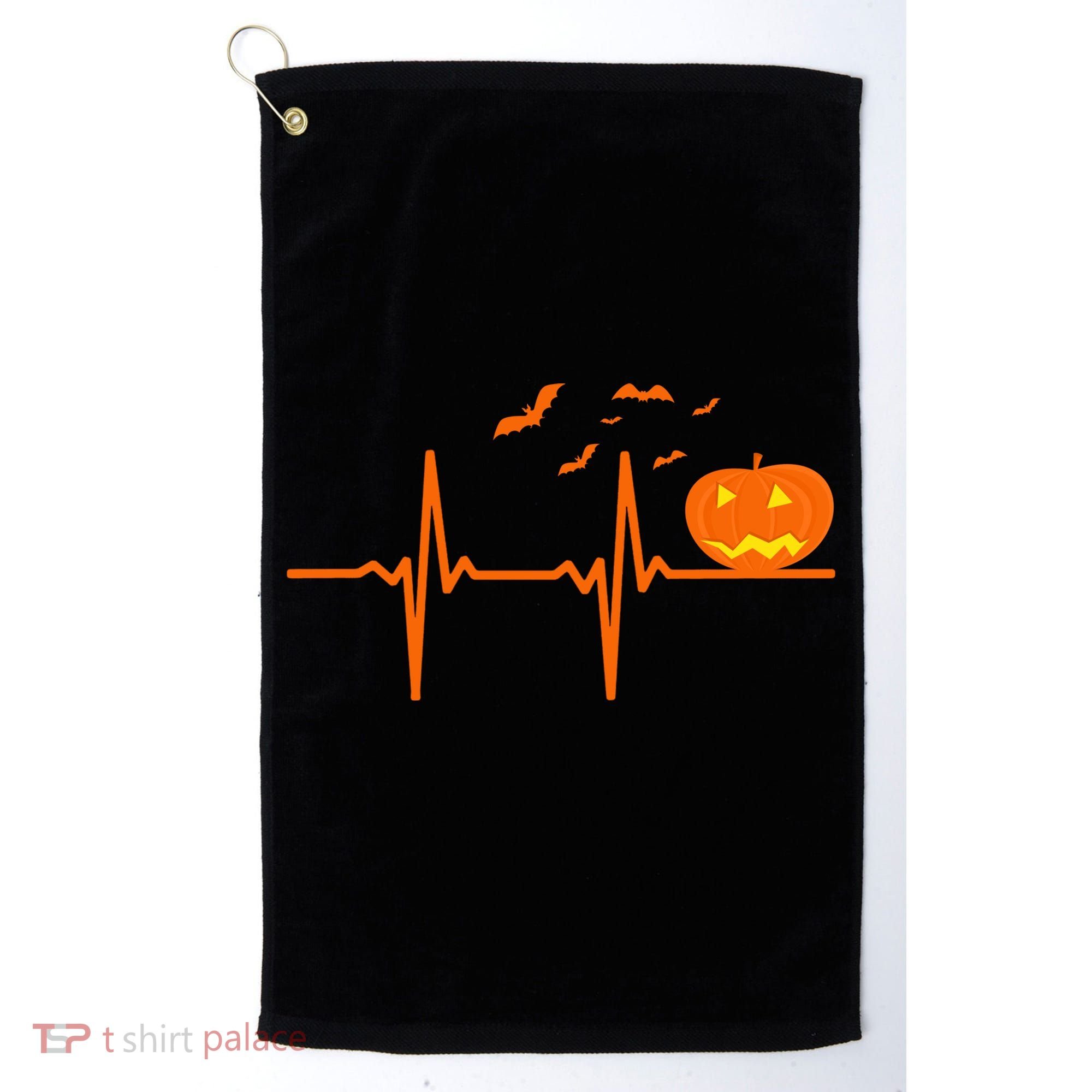 Halloween Jack O Lantern Pulse Heart Beat Golf Towel