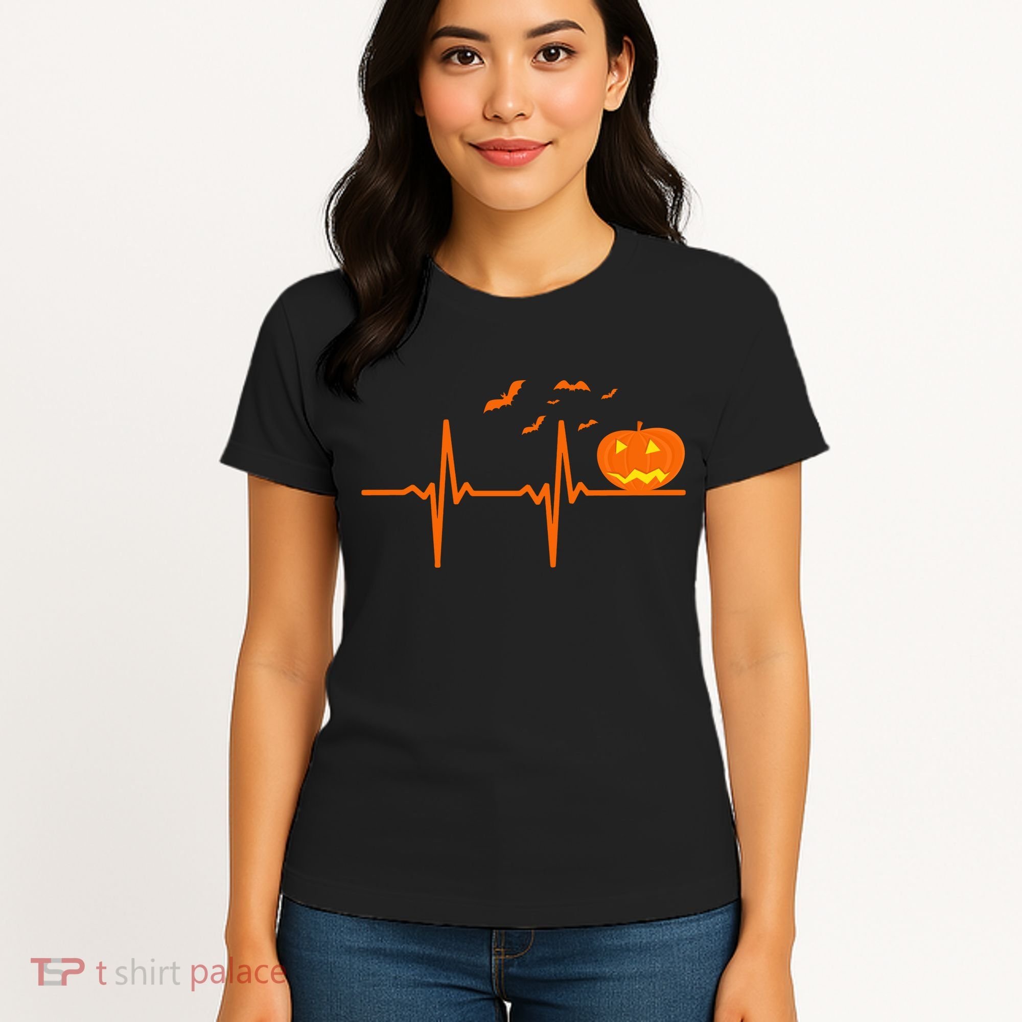 Halloween Jack O Lantern Pulse Heart Beat Women's T-Shirt