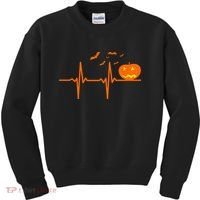 Halloween Jack O Lantern Pulse Heart Beat Kids Sweatshirt thumb 0