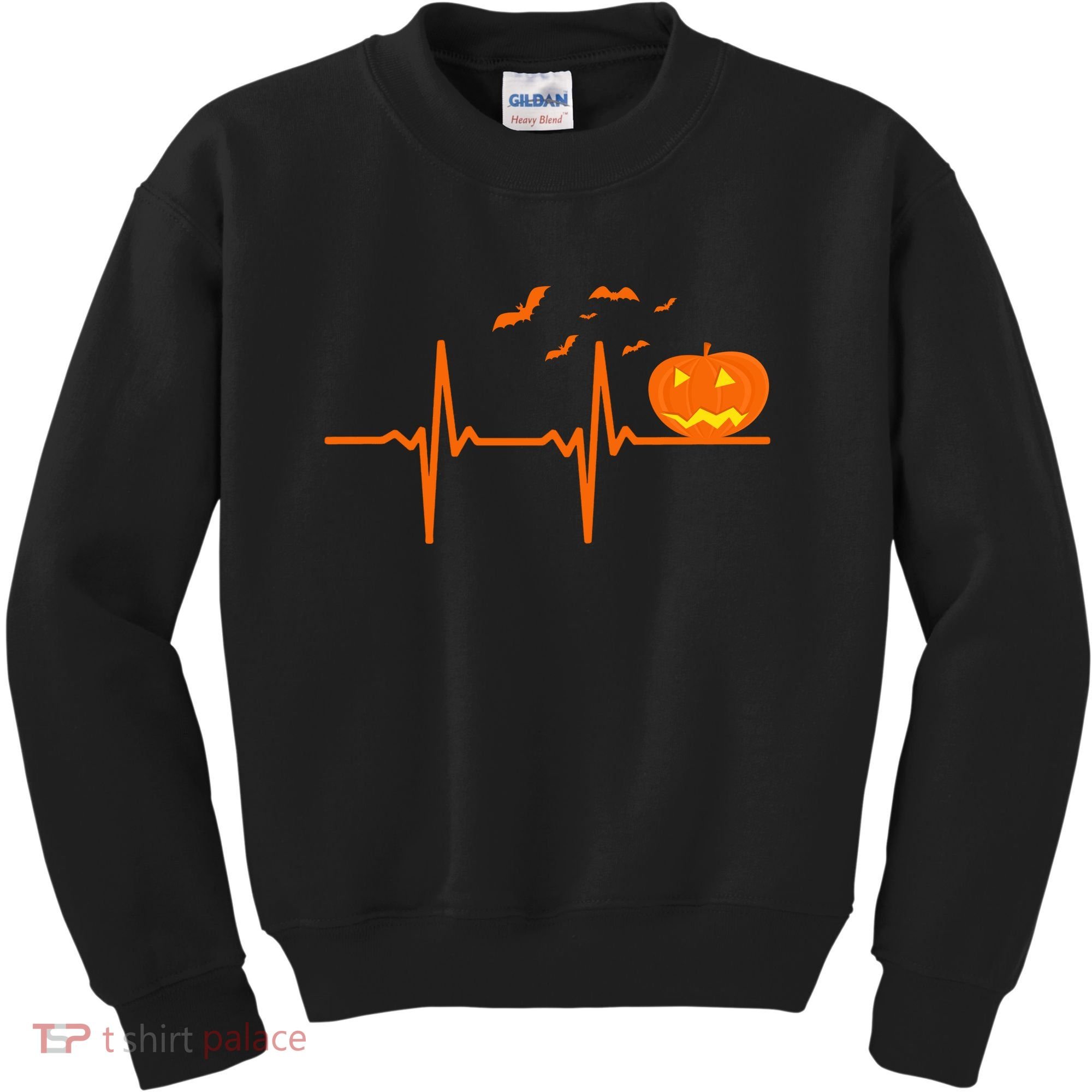 Halloween Jack O Lantern Pulse Heart Beat Kids Sweatshirt