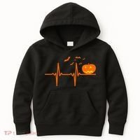 Halloween Jack O Lantern Pulse Heart Beat Kids Hoodie thumb 0