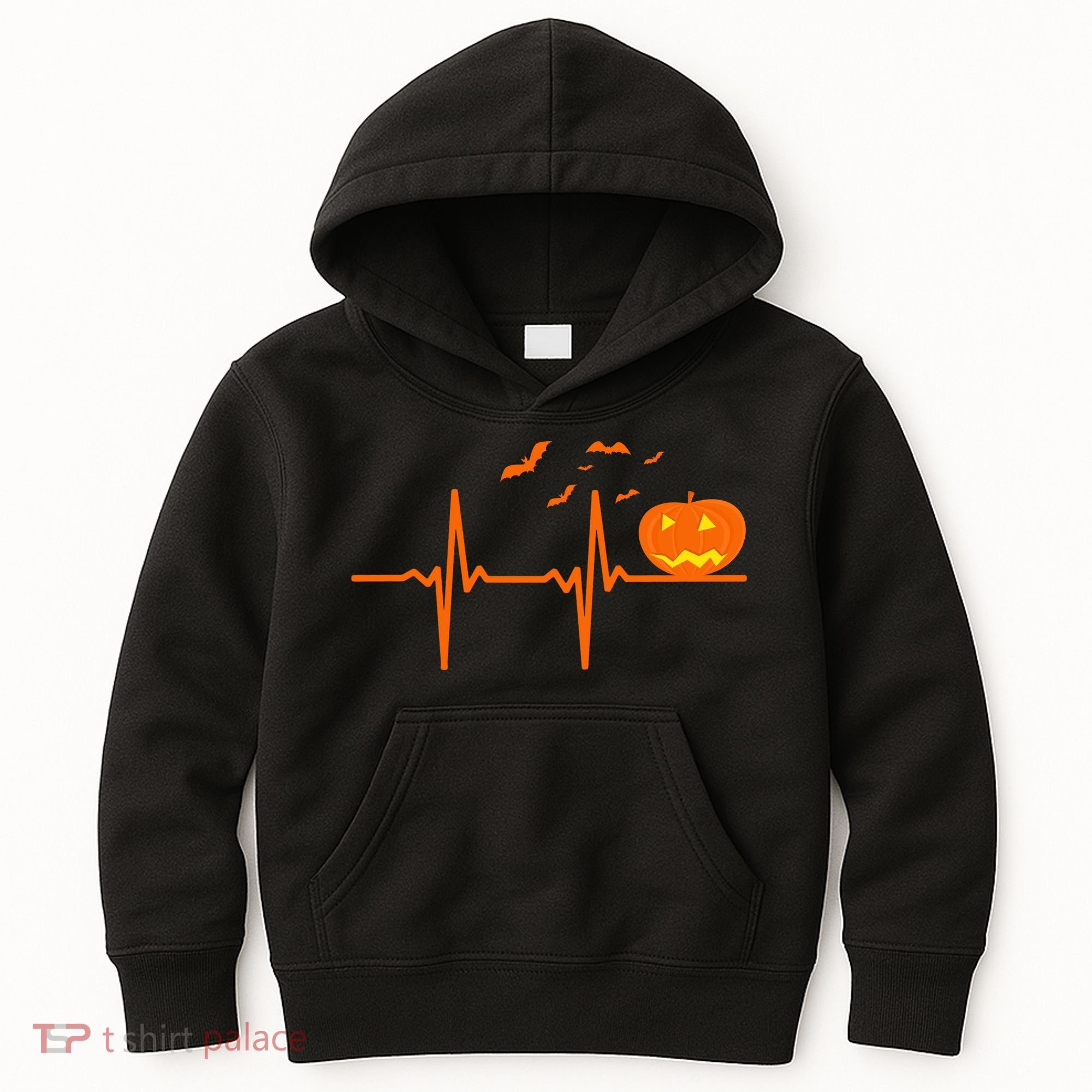 Halloween Jack O Lantern Pulse Heart Beat Kids Hoodie