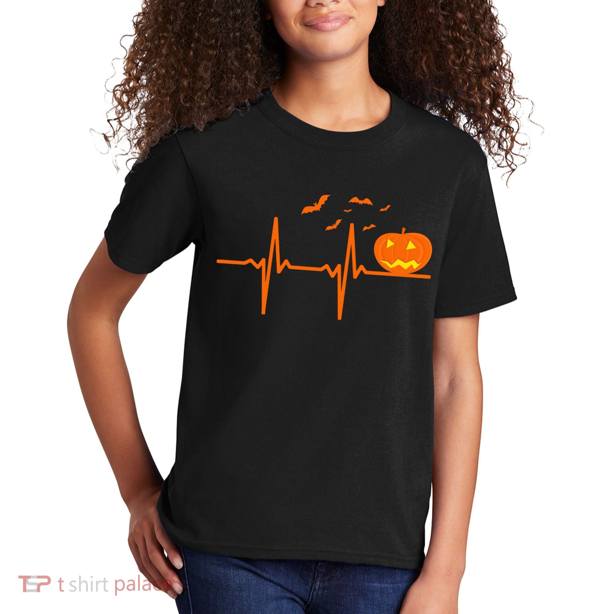 Halloween Jack O Lantern Pulse Heart Beat Kids T-Shirt