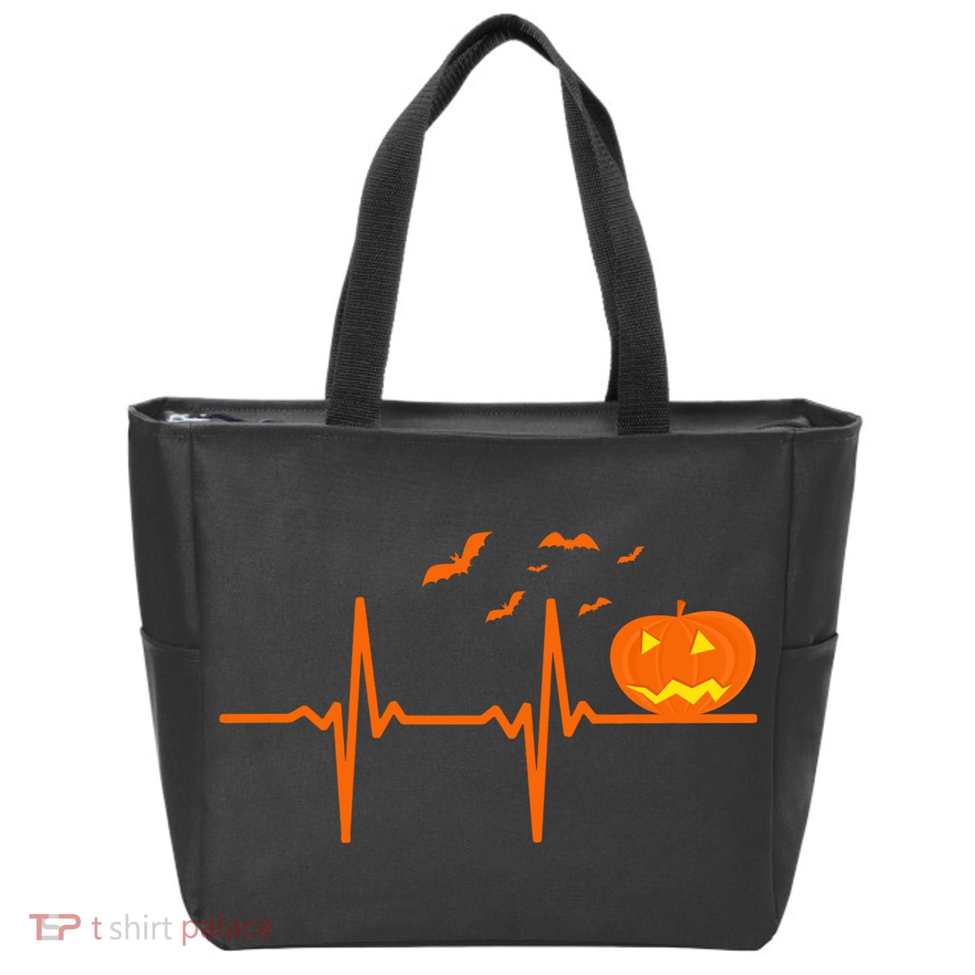 Halloween Jack O Lantern Pulse Heart Beat Tote Bag