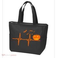 Halloween Jack O Lantern Pulse Heart Beat Tote Bag thumb 3