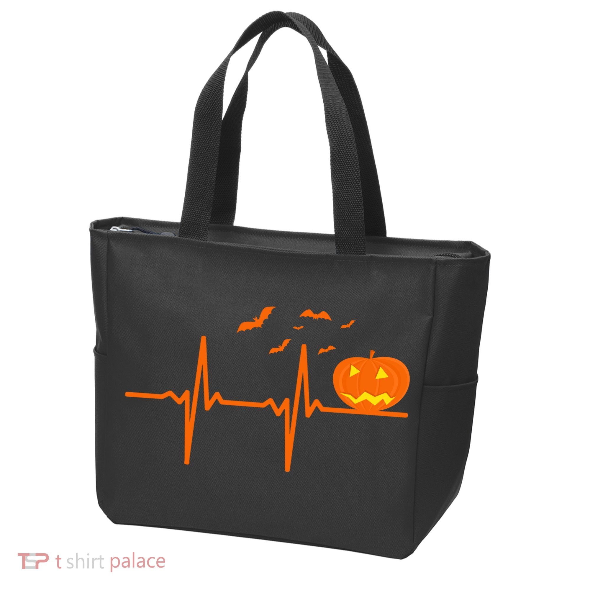 Halloween Jack O Lantern Pulse Heart Beat Tote Bag