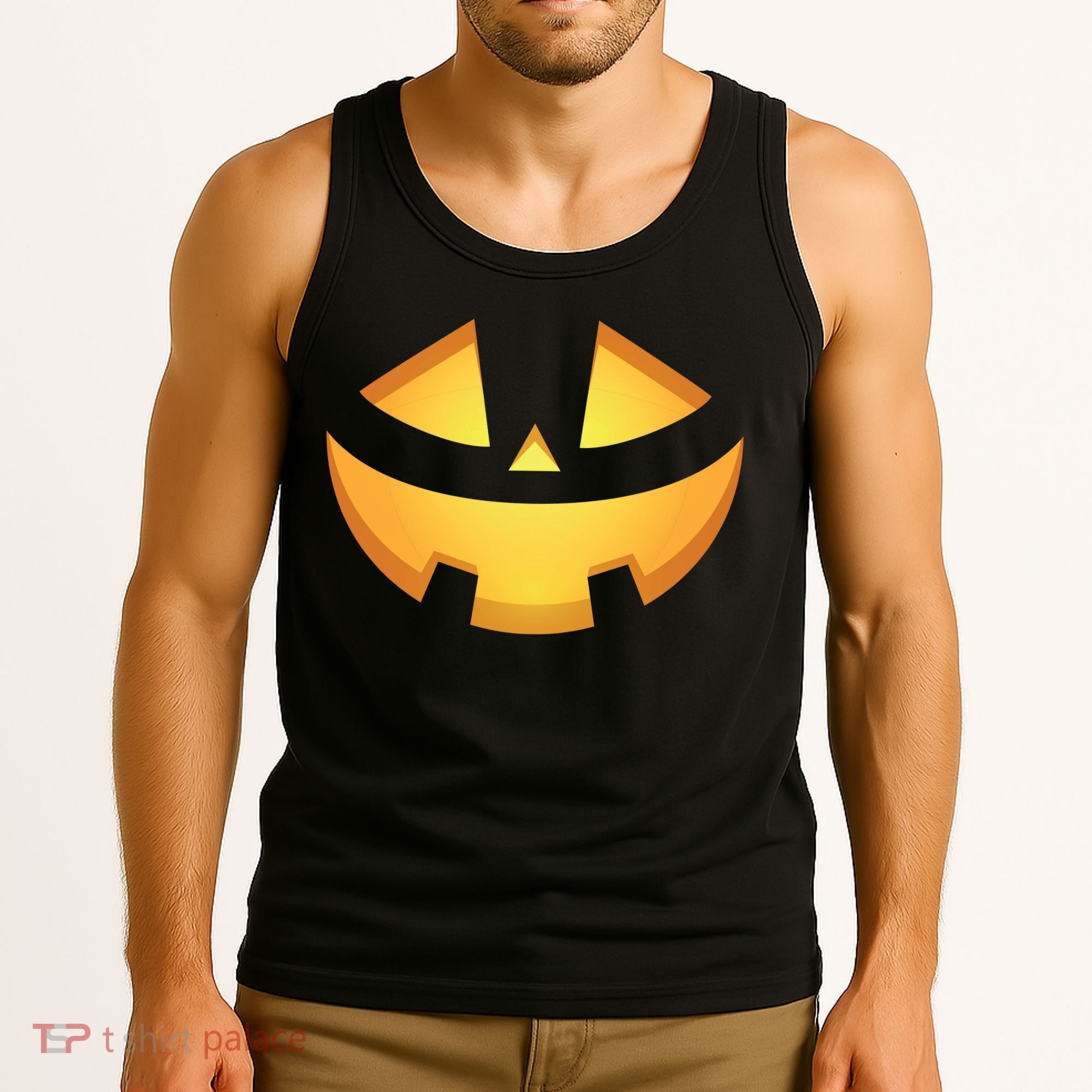 Halloween Jack O Lantern Jackolantern Pumpkin Face Costume Tank Top