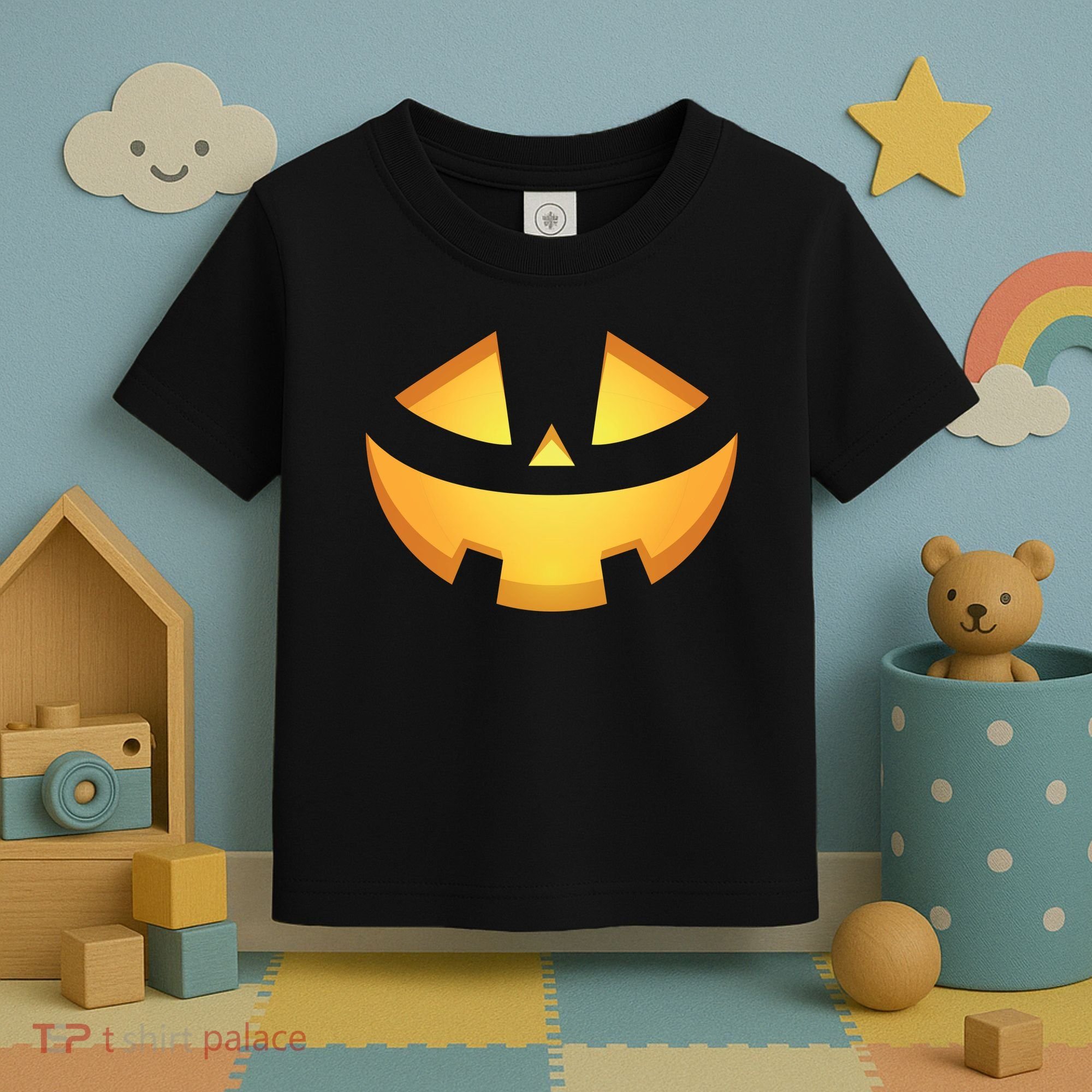 Halloween Jack O Lantern Jackolantern Pumpkin Face Costume Toddler T-Shirt