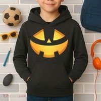 Halloween Jack O Lantern Jackolantern Pumpkin Face Costume Kids Hoodie thumb 2