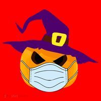 Halloween Jack O Lantern Masked Up Santa Hat thumb 1