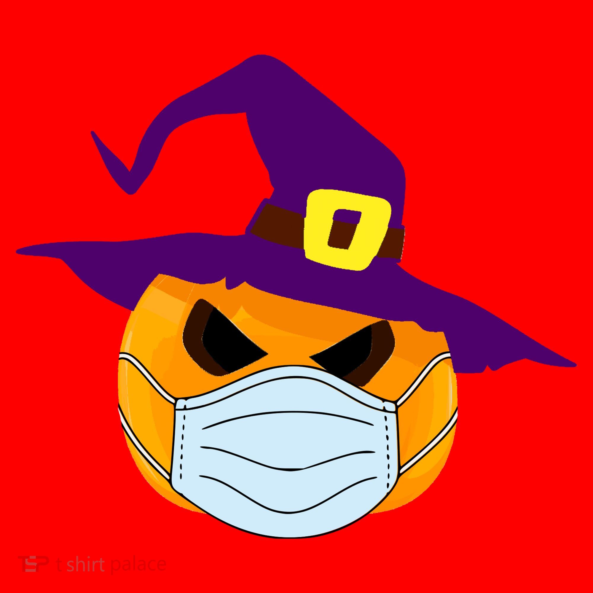 Halloween Jack O Lantern Masked Up Santa Hat