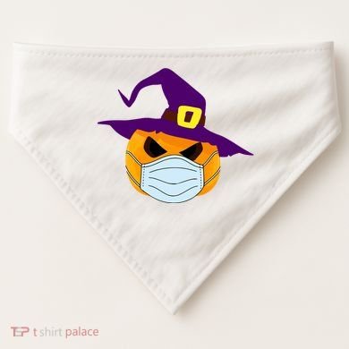 Halloween Jack O Lantern Masked Up USA-Made Doggie Bandana