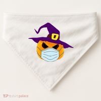 Halloween Jack O Lantern Masked Up USA-Made Doggie Bandana thumb 0