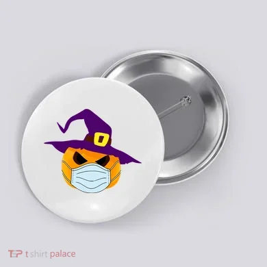 Halloween Jack O Lantern Masked Up Button