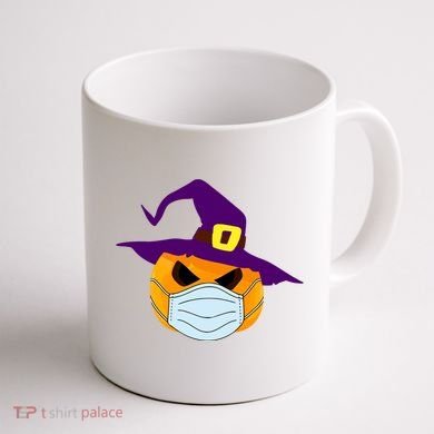 Halloween Jack O Lantern Masked Up Coffee Mug back