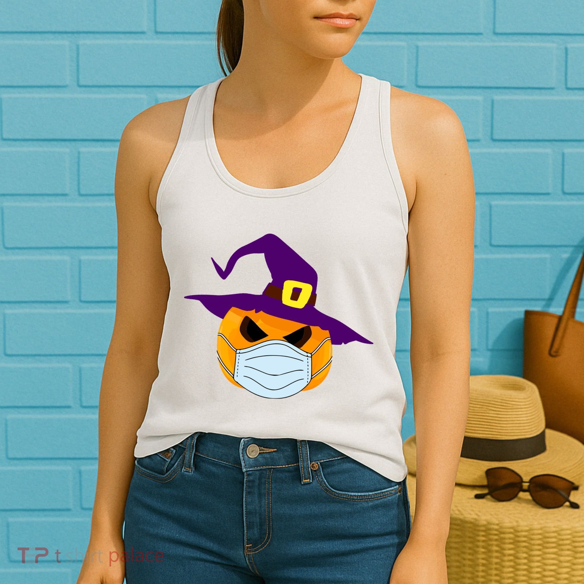 Halloween Jack O Lantern Masked Up Women's Tank Top