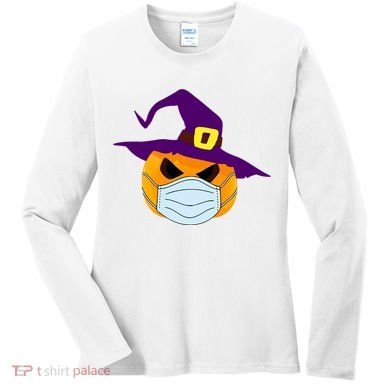 Halloween Jack O Lantern Masked Up Women's Long Sleeve Shirt