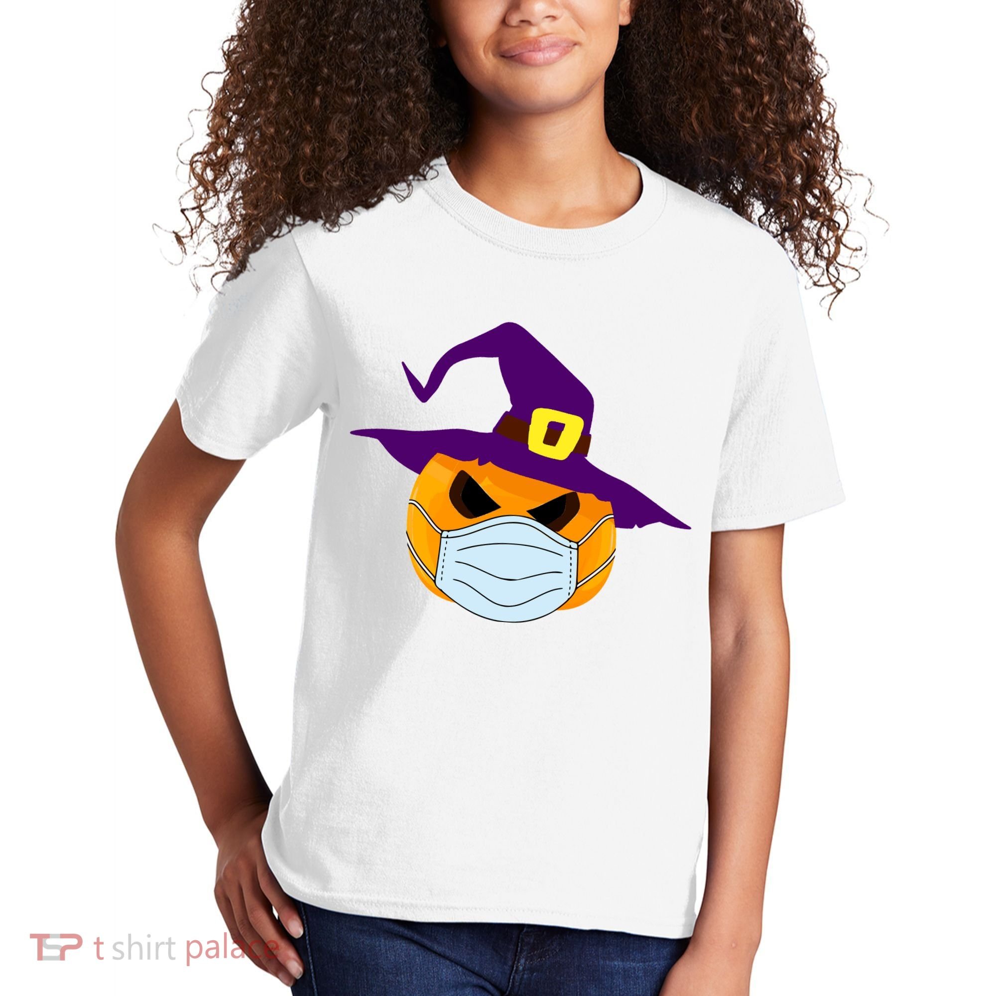 Halloween Jack O Lantern Masked Up Kids T-Shirt