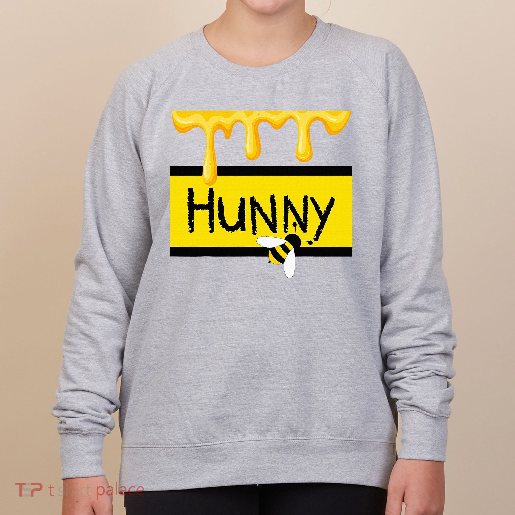 Hunny Jar Simulating With Dripping Honey And A Bee Women's Sweatshirt