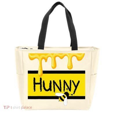 Hunny Jar Simulating With Dripping Honey And A Bee Tote Bag