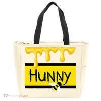 Hunny Jar Simulating With Dripping Honey And A Bee Tote Bag thumb 0