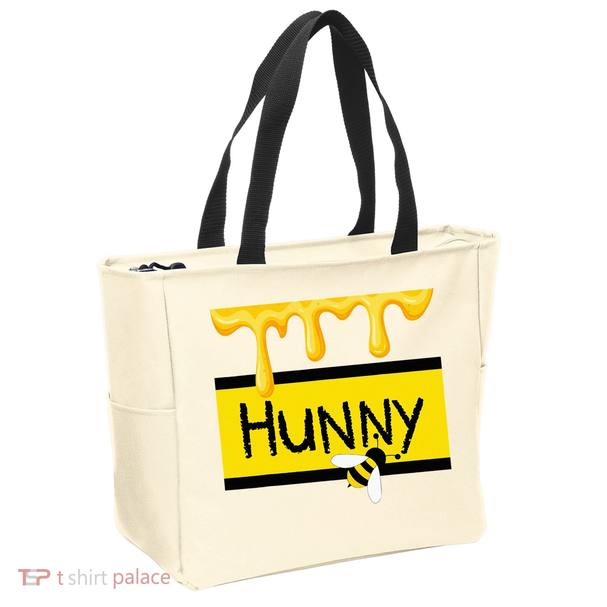 Hunny Jar Simulating With Dripping Honey And A Bee Tote Bag