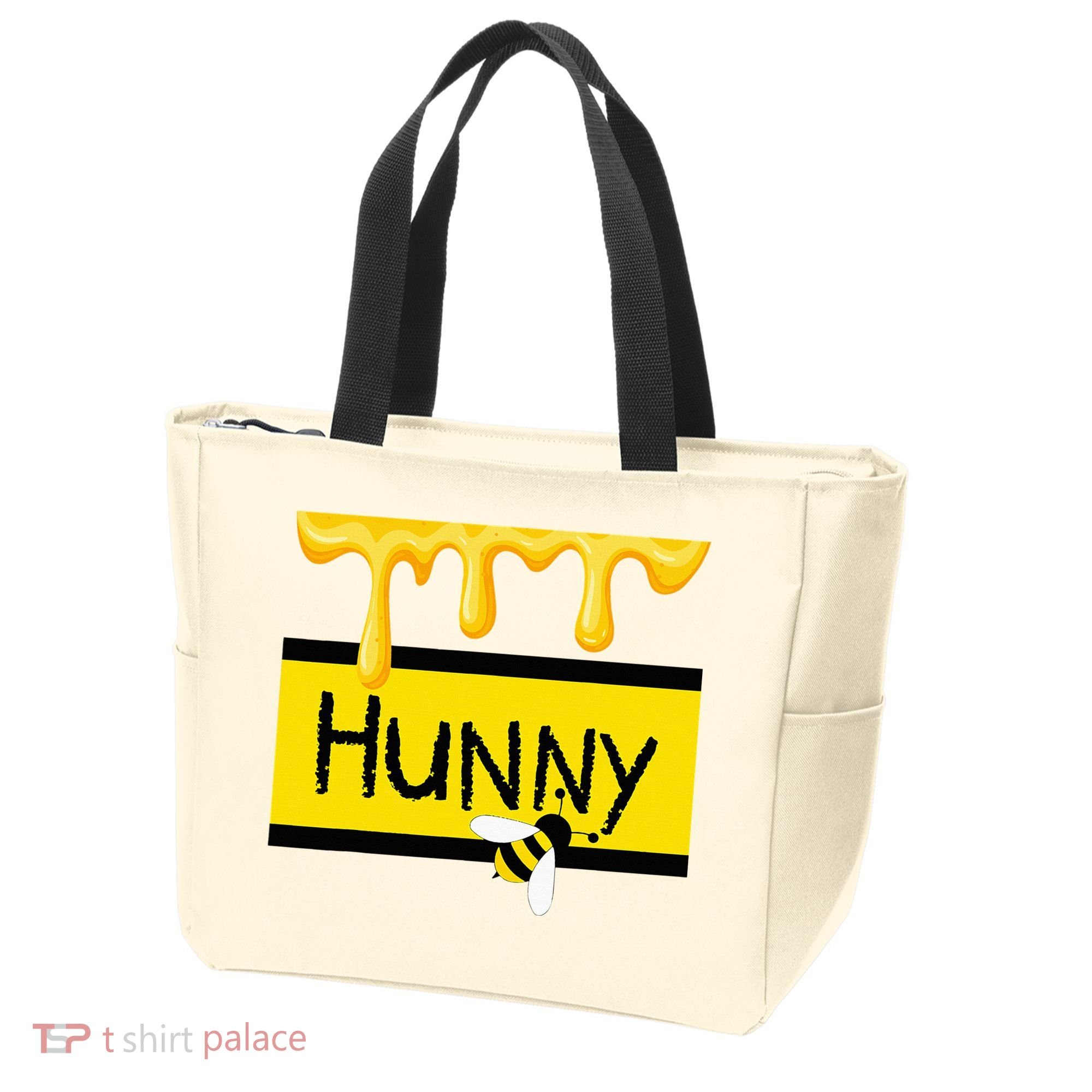 Hunny Jar Simulating With Dripping Honey And A Bee Tote Bag
