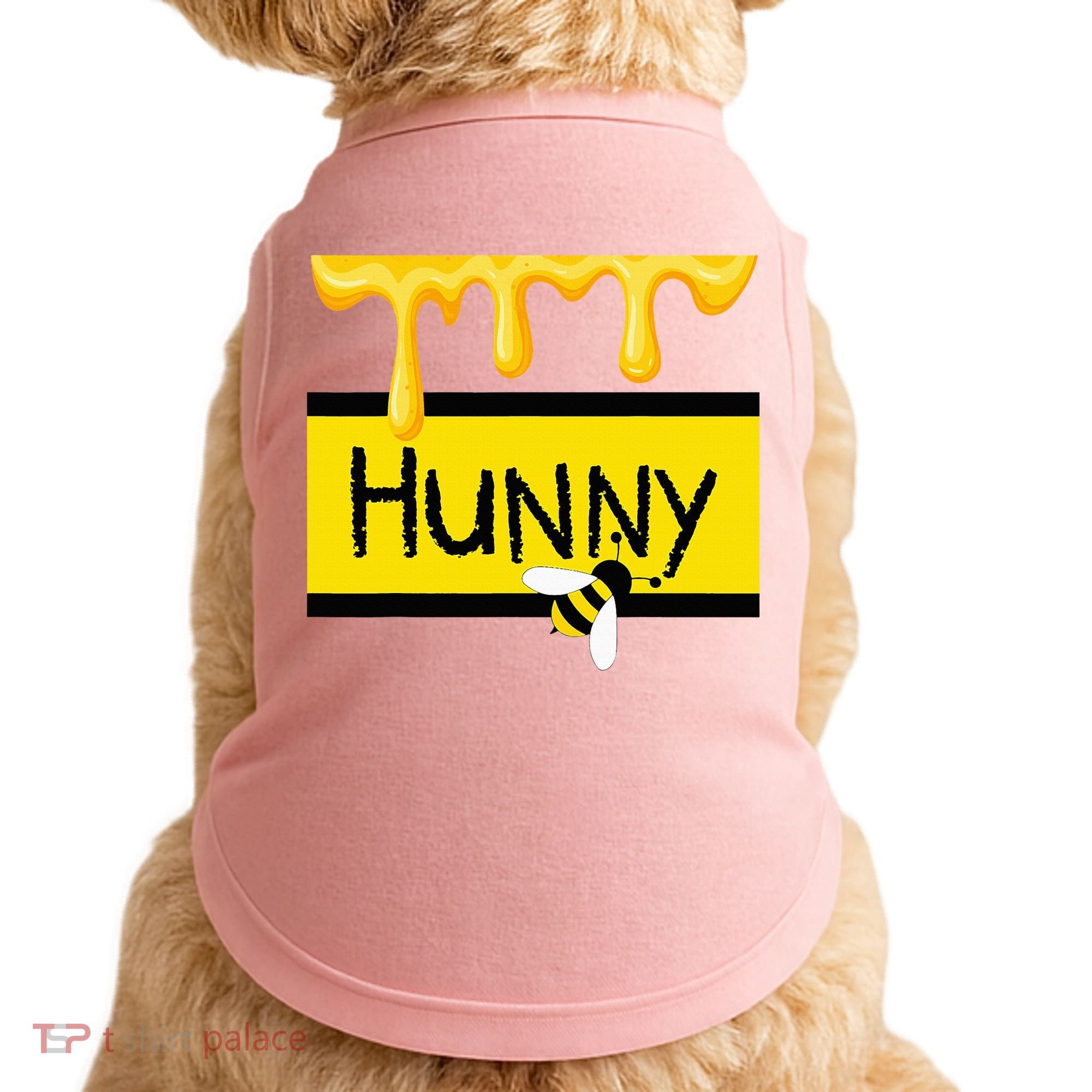 Hunny Jar Simulating With Dripping Honey And A Bee Doggie Tank
