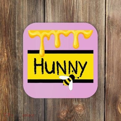 Hunny Jar Simulating With Dripping Honey And A Bee Coaster
