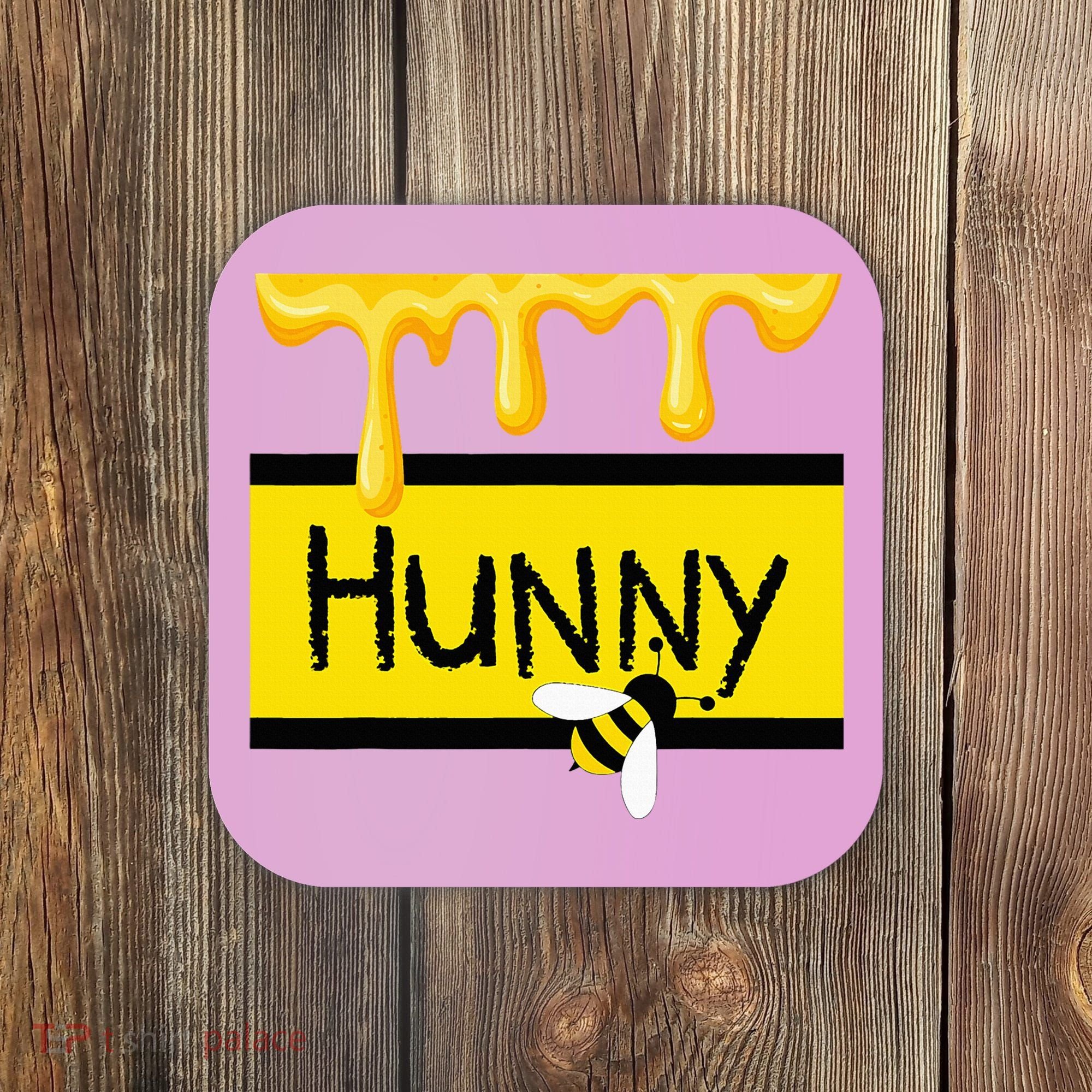 Hunny Jar Simulating With Dripping Honey And A Bee Coaster
