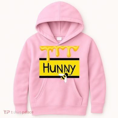Hunny Jar Simulating With Dripping Honey And A Bee Kids Hoodie